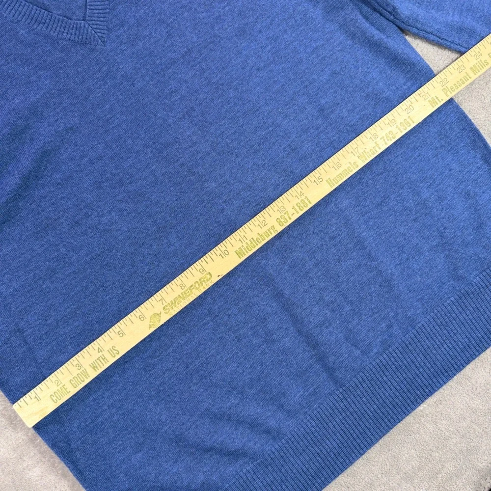 Banana Republic Sweater Mens Large Blue Extra Fine Merino Wool V-Neck 769350-03